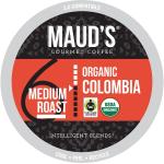 Maud's Organic Colombian Coffee (Organic Medium Roast Coffee)， 24ct. Solar Energy Produced Recyclable Single Serve Fair Trade Single Origin Organic Coffee Pods - 100% Arabica Coffee， KCup Compatible
