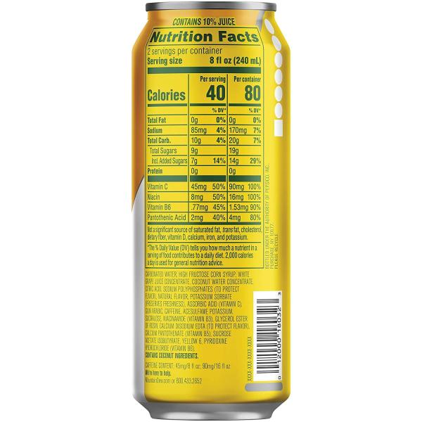 Mountain Dew Kickstart， Pineapple Orange Mango， 90mg Caffeine， Vitamins B &amp; C， 80 Calories， 10% Juice， 16 fl oz (12 Count)