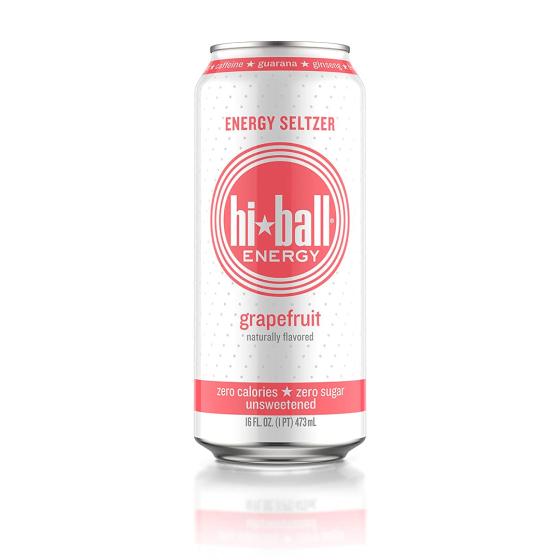 Hiball Energy Seltzer Water, Caffeinated Sparkling Water Made with Vitamin B12 and Vitamin B6, Sugar Free (8 pack of 16 Fl Oz), Grapefruit