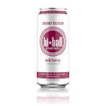 Hiball Energy Seltzer Water， Caffeinated Sparkling Water Made with Vitamin B12 and Vitamin B6， Sugar Free (8 pack of 16 Fl Oz)， Wild Berry