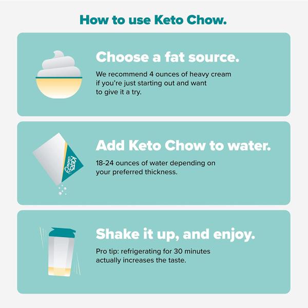 Keto Chow Cookies and Cream | Keto Meal Replacement Shake Powder | Nutritionally Complete Keto Food | Low Carb Keto Meals | Delicious Easy Meal Substitute Drink | Protein Rich You Choose The Fat| 21 Meal Bulk Pack