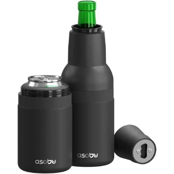 asobu Frosty Beer Holder 2 Go Vacuum Insulated Double Walled Stainless Steel Beer Can and Bottle Cooler with Beer Opener Eco Friendly and Bpa Free(Copper)