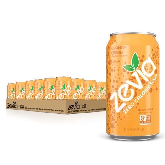 Zevia Zero Calorie Soda, Ginger Root Beer, 12 Ounce Cans (Pack of 24)