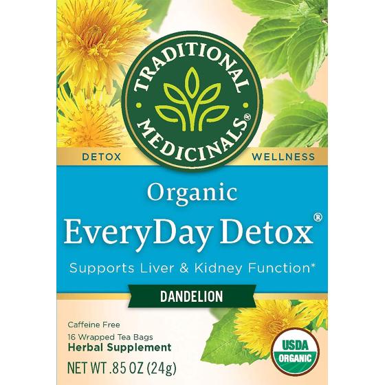 Traditional Medicinals Organic EveryDay Dandelion Detox Tea, 16 Count (Pack of 6)
