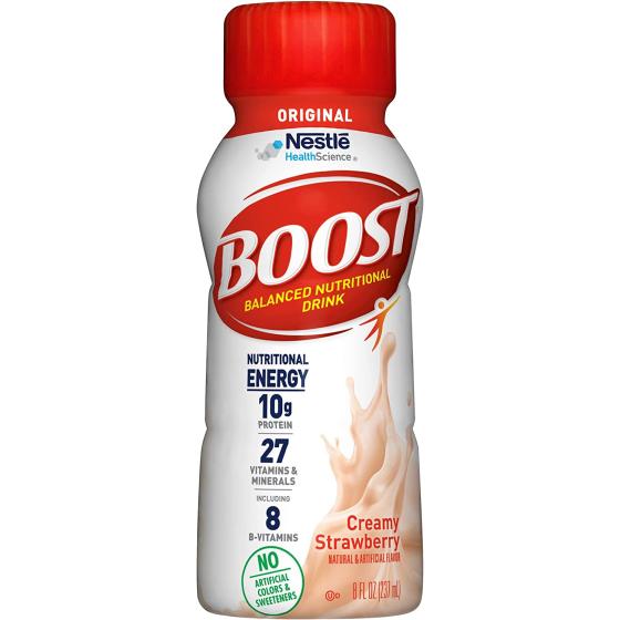 BOOST Original Nutritional Drink, Creamy Strawberry, 8 fl oz (Pack of 24)