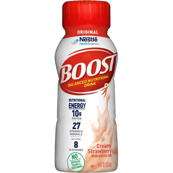 BOOST Original Nutritional Drink, Creamy Strawberry, 8 fl oz (Pack of 24)