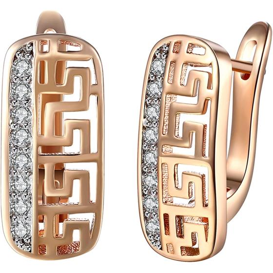 WSKFLY 14K Gold Plated Cubic Zirconia Hoop Earrings for Women, 5A+ Cubic Zirconia, Good Choice for Daily Outfits or a Gift