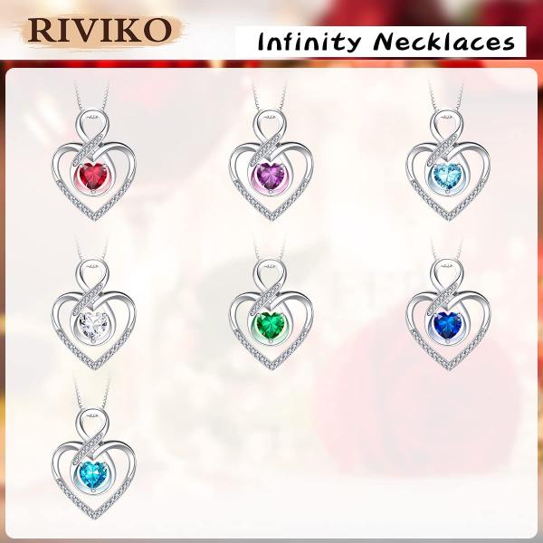 RIVIKO Infinity Heart Symbol Necklace for Women 925 Sterling Silver Dainty Forever Love Heart Pendant Valentine's Day Mother's Day Anniversary Birthday Jewelry Gifts for Women Mom Wife Girls Sister Her Friends
