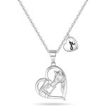 Horse Necklace Horse Gifts for Girls, Heart Pendant Initial A Necklace Horse Necklaces for Girls Women Little Girls Jewelry Horse Necklace Jewelry Kids Necklace for Girls Initial Necklace for Girls
