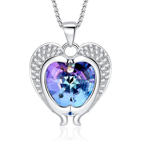 SOUHAIT Austrian Crystal 925 Sterling Silver Love Heart Pendant Necklace Gold Plated | Women Jewelry Gifts | Anniversary Christmas Valentine’s Day Birthday Mother’s Day for Her