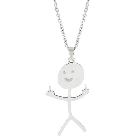COLORFUL BLING Set Funny Doodle Smile Face Necklace Earrings Chain Link Pendant Necklace Drop Dangle Earrings for Women Men Teens Jewelry Gifts Unique Handmade Aesthetic Trendy Simple