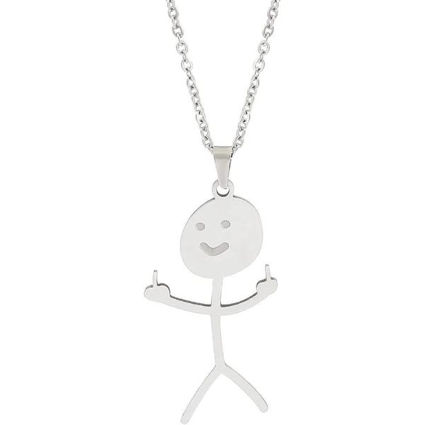 COLORFUL BLING Set Funny Doodle Smile Face Necklace Earrings Chain Link Pendant Necklace Drop Dangle Earrings for Women Men Teens Jewelry Gifts Unique Handmade Aesthetic Trendy Simple