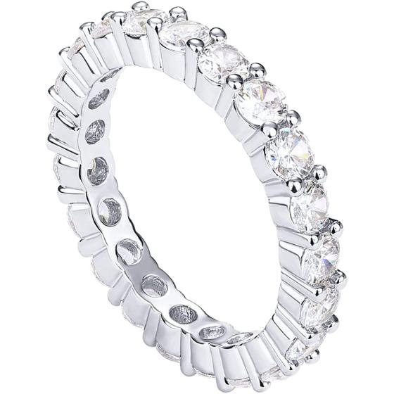 PAVOI 14K Gold Plated Cubic Zirconia Stackable Eternity Ring | 3.0mm Eternity Bands | Gold Wedding Ring Band for Women | Promise Ring for Couples