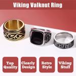 Jstyle 4Pcs Stainless Steel Signet Biker Rings Set Cuban Chain Spinner Ring Silver Gold Vintage Celtic Knot Band Rings Beveled Polished Edge Comfort Fit Father's Day Gift