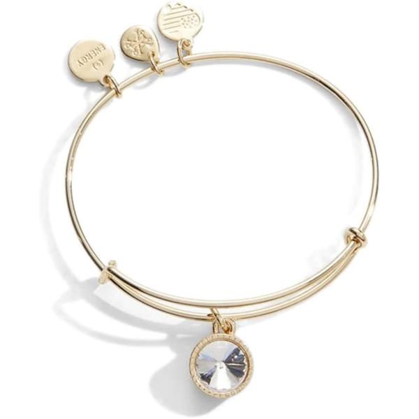 Alex and Ani Birthstones Expandable Bangle for Women, Birthday Crystal Charms, Shiny Finish, 2 to 3.5 in