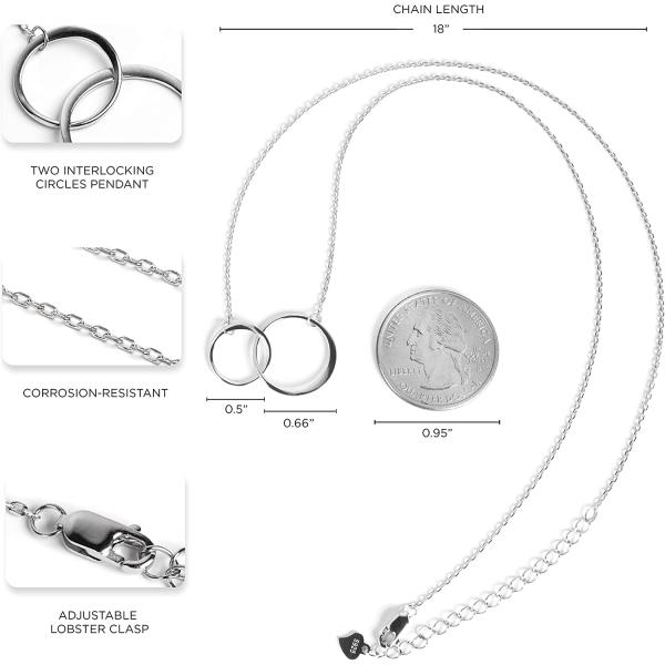 Suavell Mother Son Necklace. Sterling Silver Double Circle Necklace for Women. Mothers Day Gifts from Son. Mother Son Gifts for Mom and Sentimental Mom Birthday Gifts. Interlocking Circle Necklace Jewelry