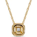 LA BELLA 10k Gold 1/4 CT.TDW. Diamond Halo Pendant Necklace for Women Girls Diamond Jewelry Gifts for Her by Labella