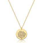 MEVECCO Birth Flower Necklace 18k Gold Engraved Custom Floral Pendant Necklaces Dainty Birth Month Flower Disc Charm Hand Stamped Flower Disk Necklace Personalized Jewelry Birthday Gift for Her