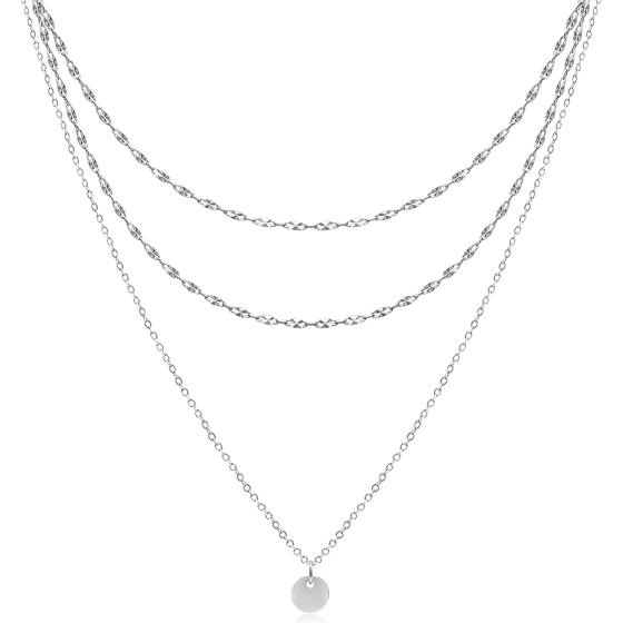 Aisansty Dainty Layered Choker Necklaces Handmade Coin Tube Star Pearl Pendant Multilayer Adjustable Layering Chain Gold Plated Necklaces Set for Women Girls