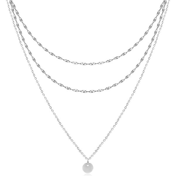 Aisansty Dainty Layered Choker Necklaces Handmade Coin Tube Star Pearl Pendant Multilayer Adjustable Layering Chain Gold Plated Necklaces Set for Women Girls