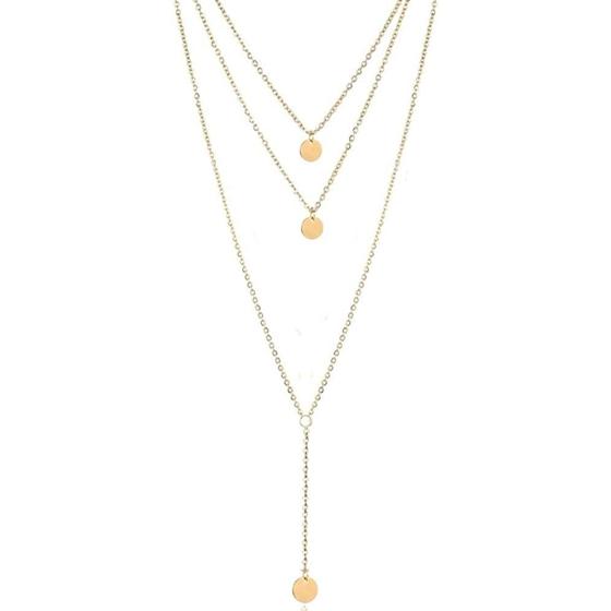Fdesigner Fashion Layered Long Necklace Coin Pendant Necklaces Chain Charm Necklace Jewelry for Women and Girls (Gold)