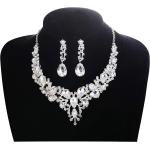 LOYALLOOK Crystal Bridal Jewelry Set for Women Rhinestone Necklace Earrings Bracelet Wedding Bridesmaid Gifts fit with Wedding Dress