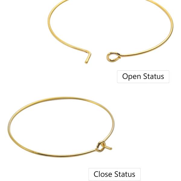 BronaGrand 150 Pieces Gold Plated Wine Glass Charm Rings Earring Hoops 3 Sizes,30mm,25mm,20mm