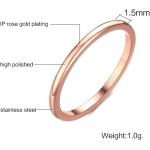 Jude Jewelers 1.5mm Stainless Steel Classical Plain Stackable Wedding Band Ring