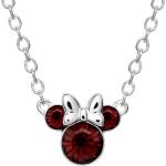 Disney Minnie Mouse Crystal Birthstone Jewelry, Birth Month Pendant Necklace, Silver Plated