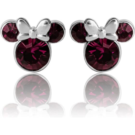 Disney Womens Minnie Mouse Birthstone Stud Earrings - Minnie Mouse Earrings - Birthstone Jewelry - Disney Jewelry