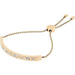 Michael Kors Women's Stainless Steel Gold-Tone Slider Bracelet with Crystal Accents
