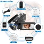SEREE TECH 2.7K Video Camera Camcorder 30FPS 42MP 18X Digital Camera for YouTube 3.0inch Flip Screen Camcorder Vlogging Camera with Remote Control and 2 Batteries