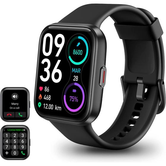 VRPEFIT Smart Watch for Men [Answer/Make Call], 1.7" Touchscreen Fitness Tracker with Heart Rate Blood Oxygen Sleep Monitor Compatible with iPhone & Android, Alexa Built-in, IP68 Waterproof Watch