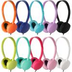 CN-Outlet 10 Pack Headphones for Kids School Classroom Bulk Multi Colored， Durable Wired Adjustable Student Earphones with 3.5mm Plug for Computer Kindle Chromebook (10Pack，10 Colors) (10 Mixed)