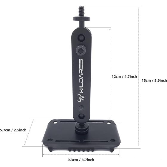 WILDARES Trail Camera Mounting Bracket,Hunting Pro Gear Acccessery, Wildlife Cam Mount, Deer Monitor Mount, Hunter Camera Kit,Nylon Fiber Strap,Heavy-Duty Metal,Black,5.9x3.7x2.5 inch