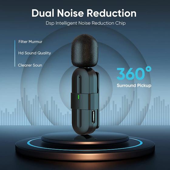 Wireless Lavalier Microphone for iPhone/iphad 2 Pack Professional Portable Lapel Mic for YouTube/Video/TikTok/Podcast/Facebook/Interview/vlog Double Noise Reduction Filter Noise Remote Reception