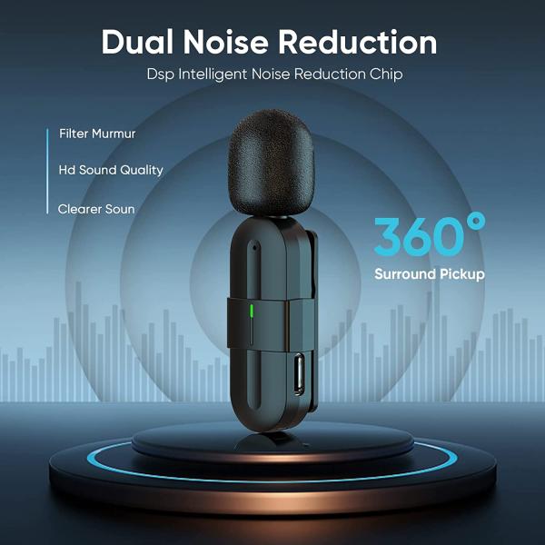 Wireless Lavalier Microphone for iPhone/iphad 2 Pack Professional Portable Lapel Mic for YouTube/Video/TikTok/Podcast/Facebook/Interview/vlog Double Noise Reduction Filter Noise Remote Reception