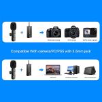 OSA Wireless Lavalier Microphone, Camera Microphone for iPhone, Android Phone, Camera, Clip-on Plug & Play Auto-sync and Noise Reduction for Video Recording, Interview