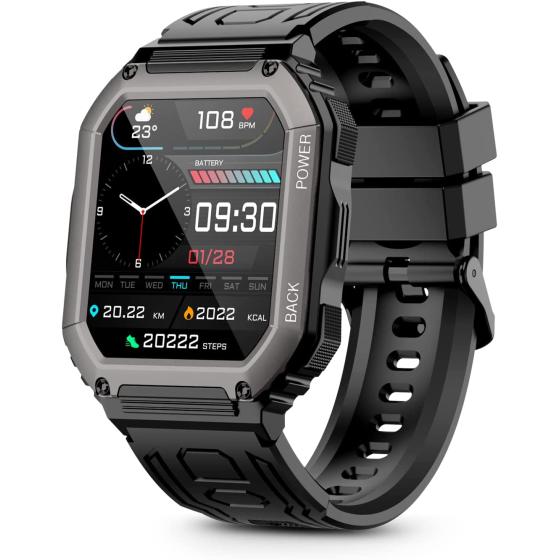 ZYCZWL Military Smart Watches for Men with Bluetooth Call(Answer/Dial Calls) Tactical Outdoor Sports Smartwatch for Android and iPhone 5ATM Waterproof Watch Big Screen Fitness Tracker