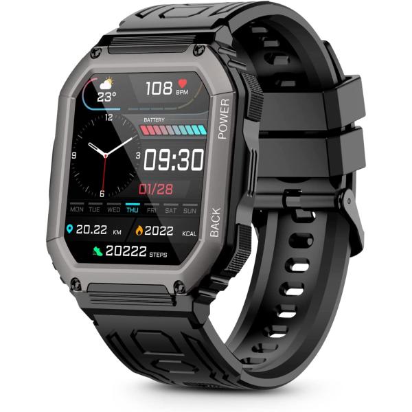ZYCZWL Military Smart Watches for Men with Bluetooth Call(Answer/Dial Calls) Tactical Outdoor Sports Smartwatch for Android and iPhone 5ATM Waterproof Watch Big Screen Fitness Tracker