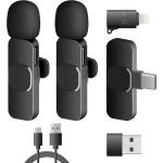 ABSGEEGA Wireless USB Lavalier Lapel Microphone for iPhone&amp; iPad&amp; Android Phones Professional Video Recording Lav Mic for YouTube Interview Vlog Livestream &amp; Podcast(NO APP or Bluetooth Needed)