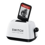 Hagibis Switch Game Case Holder Compatible with Nintendo Switch Games Cards， Portable Cute Toaster Strorage Holder Storage 2 Switch Game Cartridge (Blue)
