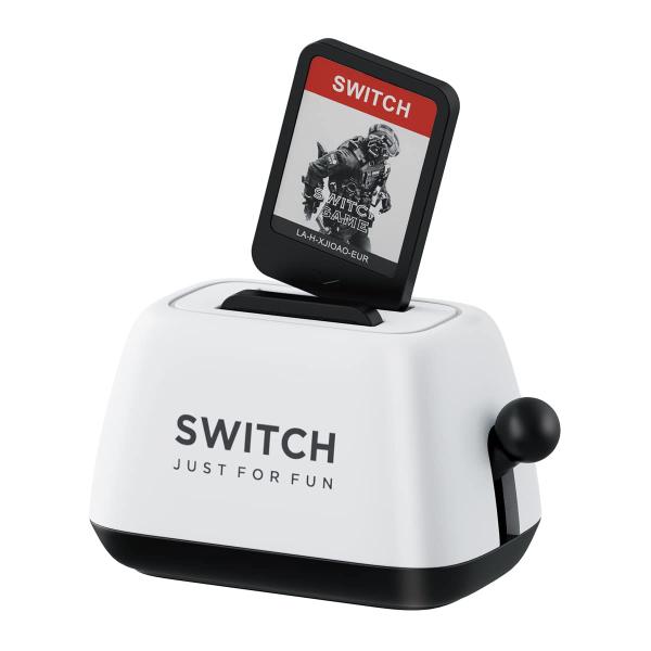 Hagibis Switch Game Case Holder Compatible with Nintendo Switch Games Cards， Portable Cute Toaster Strorage Holder Storage 2 Switch Game Cartridge (Blue)