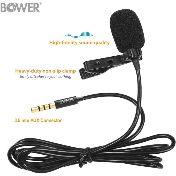 BOWER Lavalier Microphone, Black