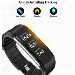 Smart Watch Fitness Tracker with Heart Rate Blood Pressure Blood Oxygen Body Temperature Monitor Sleep Tracking Step Calorie Counter Pedometer IP67 Waterproof for Android Phones iPhones Women Men Kids