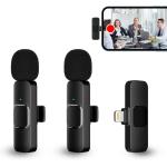 PQRQP 2 Pack Wireless Lavalier Microphone for iPhone iPad,Wireless Microphones,Professional Wireless Microphone,Plug-Play Wireless Mic for Recording,Live Stream,YouTube,Facebook,TikTok