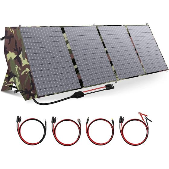 CROS Portable Solar Panel 200W 18V Foldable Solar Charger Kit Solar Generator with MC-4 Output for Phones RV Laptops Van Camping Off-Grid Outdoor Emergency Power Outage