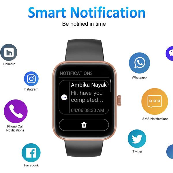 EURANS Smart Watch 42mm Bluetooth Calling (Answer/Make Call) HD Touch Screen IP68 Waterproof Fitness Tracker for Android and iOS Phones， Blood Oxygen &amp; Heart Rate Monitor， Sleep Tracking for Men Women