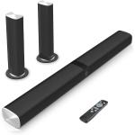 Assistrust Sound Bar， KY8000 50W Soundbar for TV Wired &amp Bluetooth 5.0 with 4 Speakers Drivers 32 Inch Surround Sound， 2 in 1 Detachable