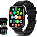 Smart Watch (Answer/Make Calls), 1.9" Smartwatch Fitness Tracker for Android iOS Phones with Blood Pressure Heart Rate Tracking, 25 Sport Modes SpO2 Sleep Monitor Step Counter for Women Men , Black